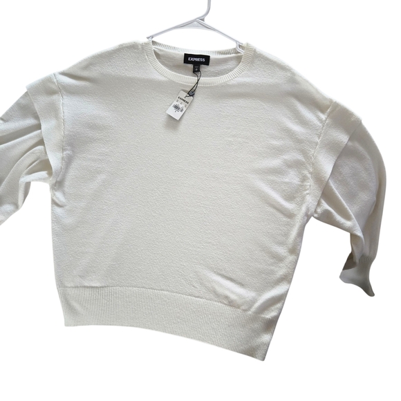 Express Cream Crew Neck Sweater - Picture 13 of 15